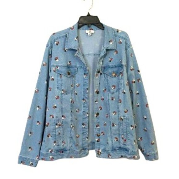 Disney Jackets & Blazers - Disney Parks Womans Minnie Mouse Stretch Denim Jean Jacket SZ 2X